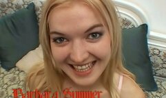 Long haired blonde tries to make a cock cum on her nasty face