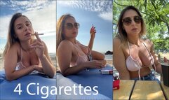 Travel to Odessa - 4 morning cigarettes in a swimsuit on a deserted beach (video 4)