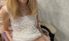 dildo in pussy and high heels on legs