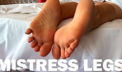 POV Morning tickling of Goddess bare soles on the bed