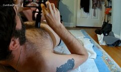 Wetting piss play with golden shower from big tit milf