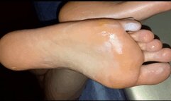 Mary - Worshipping salty unpedicured toes with footjob and cum cleanup (4K)