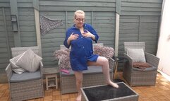 Naughty Nurse playing with rabbit vibrator