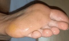 Eva - Licking the dirt from under her smelly toenails, covering them with cum and licking it up (1080p)