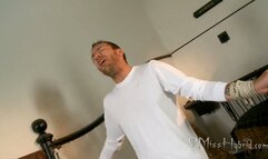 Driver Stable Bound By His Balls Which Were Drained