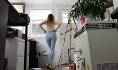 Jeans Pulled up Tight and Wiggling