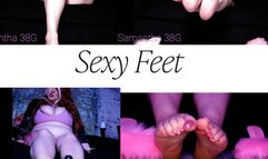 Samantha 38g perfect feet in fuzzy pale pink high heels foot fetish - WMV