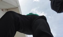 Giantess unaware Black Ballet slippers stomping