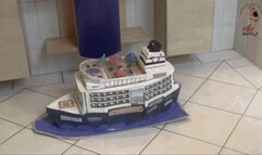 Hand made Boat crushed under flats