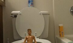 Tiny Human Tries to use Giantess Toilet  4K smaller