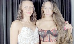 TWO HOT BRAZILIAN BRUNETTES KISSING DEEP AND PASSIONATE - BY DEBORA OLIVER AND ANITA THOMPSON - FULL VERSION IN FULL HD