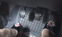 Barbara drives in high heels