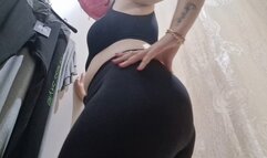 Italian stepmom makes you look at her body in a store fitting room 4K