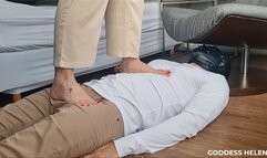 Goddess Helena - Barefoot's trampling