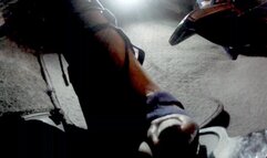 Blue Strappy High Heel Crank (Behind the pedal view