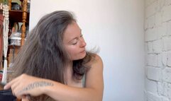 combing my hair after sleep