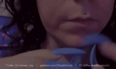 Worshipping My Long Blue Nails 1080