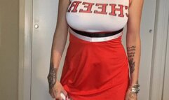 Bound and gagged cheerleader