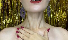 Oil with sequins on the neck