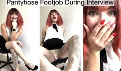 Pantyhose Footjob During Interview