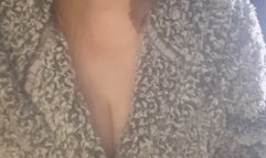 In a soft robe, smoking mostly dangling