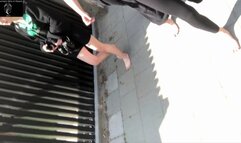 Three 18-year-old girls go barefoot for extreme bastinado session