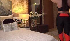 Stretching in front of my gardener