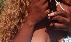 Smoking In The Sun In My Sundress | Ebony Smoking Fetish