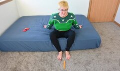 Dylan foot plays with a toy (1080)