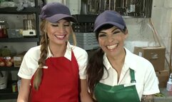 Take This Job and SHOVE IT! Two Hot Girls Fuck in the Storage Room!