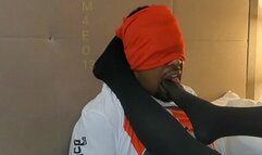 Sweaty stockings deep in subs mouth | Standard defention