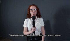 Vacuum news or journalist in a latex vacuum bed