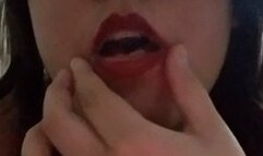 Finger fucking my painted mouth