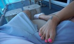 Toering toejob on balcony by the beach - Top 8 FJ Clip!