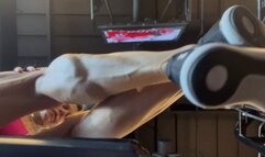 Gym Underneath View Calf Shake and Muscle Worship