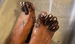 “100ktoes makes servant wash her feet perfect white toes”