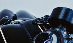 Latex Catsuit Full Rubber Gasmask Solo Sessions