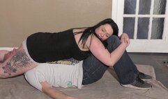 Layed On With His Head Stuck Between Her Legs FLOOR CAM