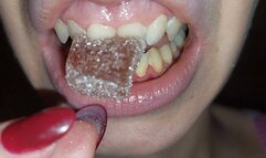 I chew and eat a jelly candy