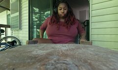 Teeny on Giantess Coffee Table POV 1080