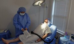 Kinky Dr Jess tests patient's gag reflex and performs surprise milking