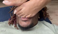 "Treasure Big Feet Trample Foot Boy Face As She Makes Him Worship Them"