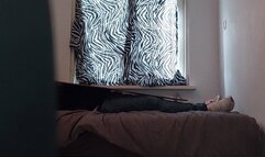 Trampling my slave while he is under a wooden board (full view) High Heels