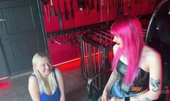 Female slave licking and kissing my nylon feet