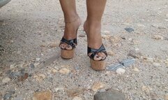 Shescamore super sexy pedal pumping on skyhigh heels