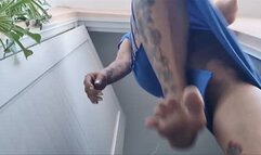 Giantess unaware barefoot stomping to wiggling wrinkled soles foot fetish