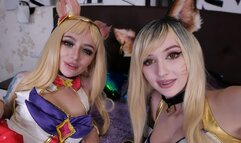2 Ahri vs 2 huge cocks