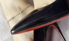 Louboutin heels with sexy toes and black toenails