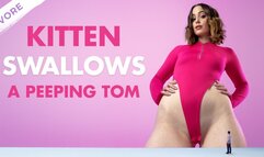 Kitten Swallows A Peeping Tom