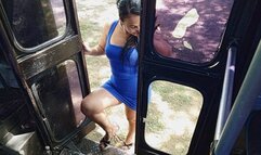 Shescamore the sexy bus driver on high heels